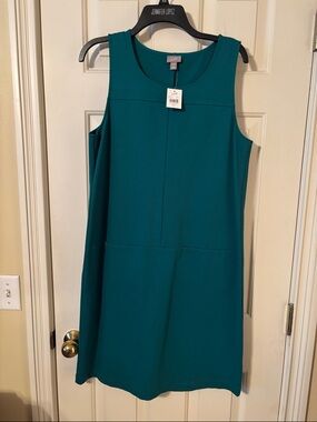 Teal Sleeveless Shift Dress